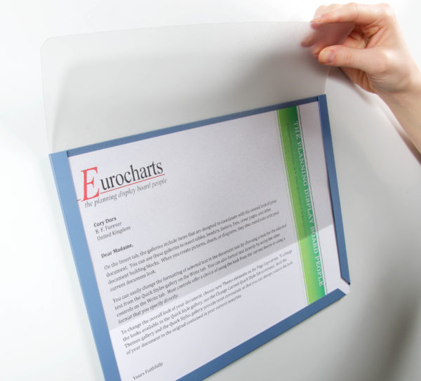 A4 Transparent Cover Inserted into A4 Document Pocket