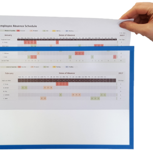 A4 Document Shield, blue, document loading