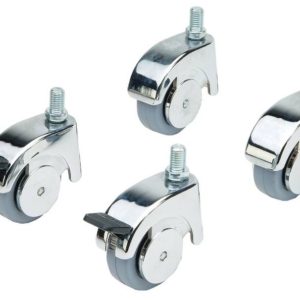 Castors, set 4, 2 locking