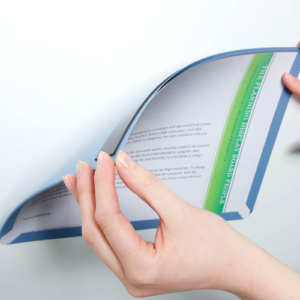 Document Display Pockets, magnetic backing application