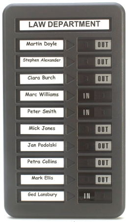 Standard In/Out Board, 10 name capacity