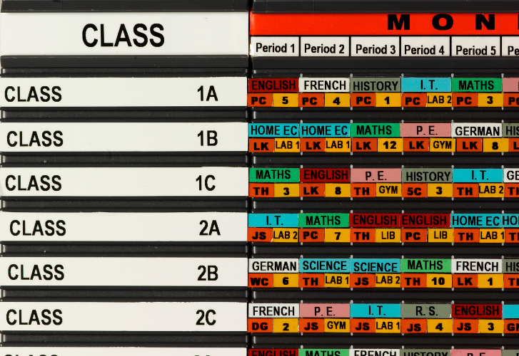 Magnetic Timetable Board – Class Schedule