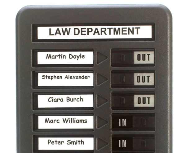 Standard In Out Board, 10 name Capacity, Cropped