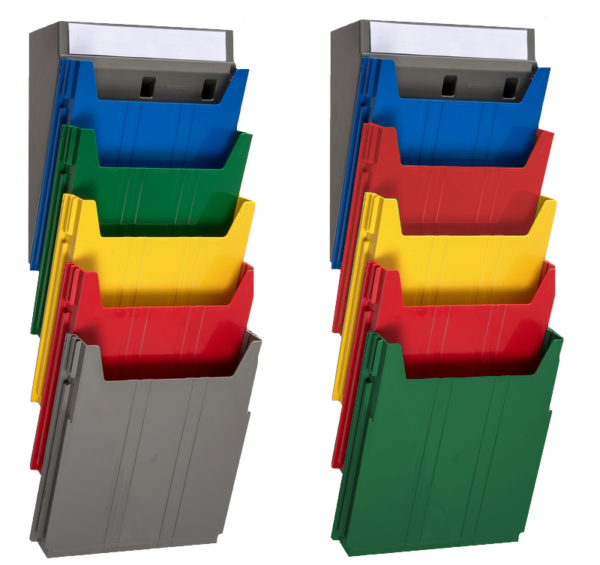 Extra Capacity Rainbow Document Racks - unloaded