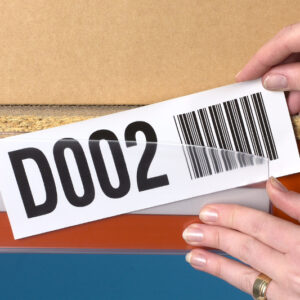 Adhesive Warehouse Label Holder- In Use
