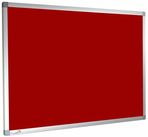 Fire Rated Noticeboard - Red Felt, Aluminium Frame
