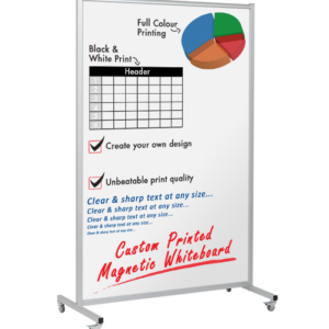 Mobile Fixed Magnetic Full Length Whiteboard - Printed