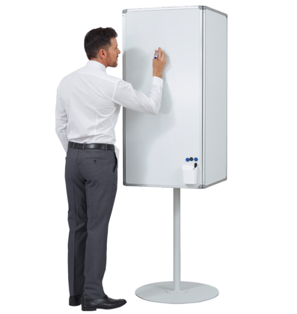 Rotating 4 Sided Magnetic Whiteboard Cube - Half Length Whiteboards - Plain