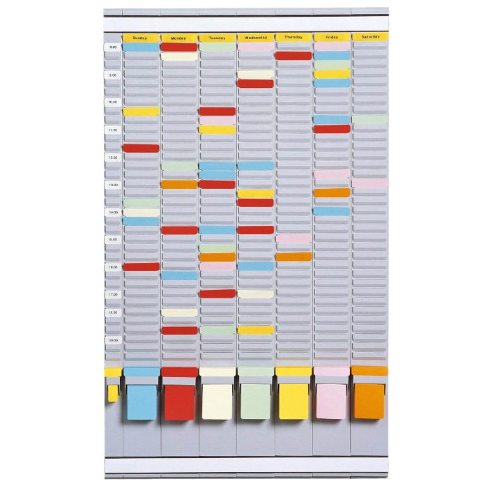 PTK-W-35 - Plastic T-Card Kit, 7 Planning Panels, 35 Slot Depth - Plastic T-Card Systems