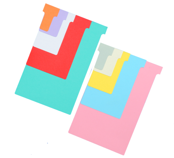 Paper T-Card Size and Colour Swatch