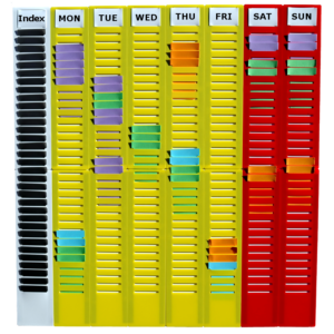 Infini-T Weekly T-Card Kit - 36 Slot, Printed Headers, Loaded