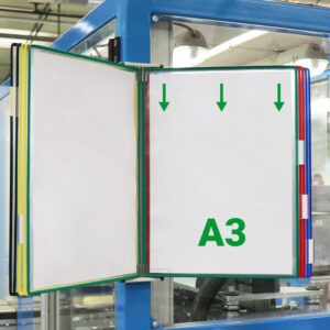 A3 Document Swivel Pocket Frame - Assorted Colours In Use