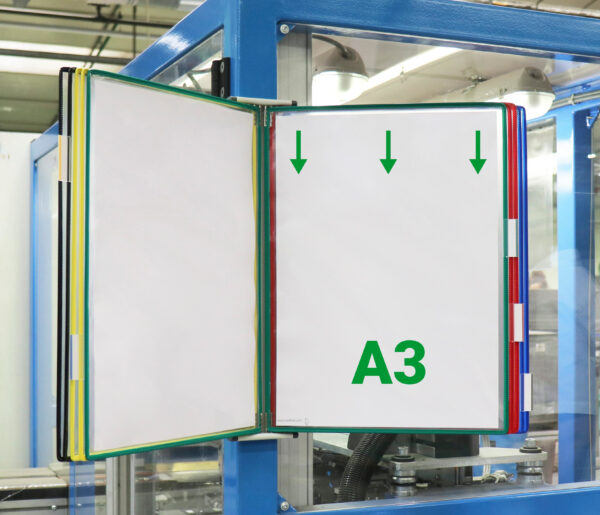 A3 Document Swivel Pocket Frame - Assorted Colours In Use