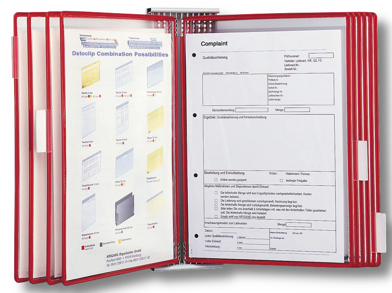 A4 Document Swivel Pocket Frame - Red - Trans Background